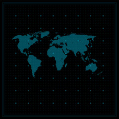Dotted world map. Global communication.