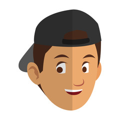 Fototapeta premium young guy face cartoon icon over white background. colorful design. vector illustration