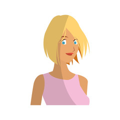 young girl cartoon icon over white background. colorful design. vector illustration