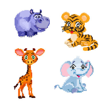 Image pixel art animals