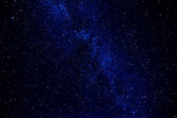 milky way on dark blue background with many stars