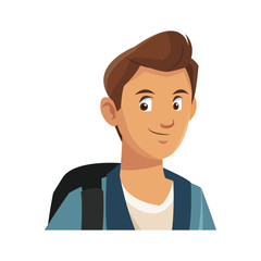 young guy wearing casual clothes over white background. colorful design. vector illustration