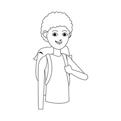 young guy cartoon icon over white background. vector illustration