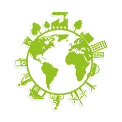 save the world planet ecology vector illustration design