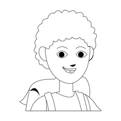 young guy cartoon icon over white background. vector illustration