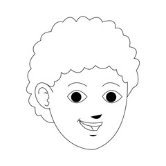 young guy face cartoon icon over white background. vector illustration