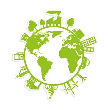 save the world planet ecology vector illustration design