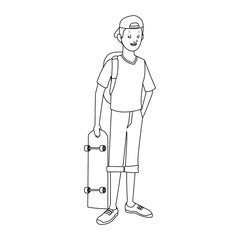 young guy cartoon icon over white background. vector illustration