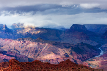 Fototapeta na wymiar Storm brewing over Grand Canyon North Rim in Arizona, USA 