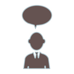 businessman character avatar with speech bubble vector illustration design