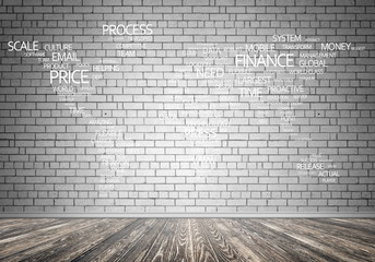 World map in typography