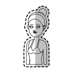 young girl cartoon icon over white background. vector illustration