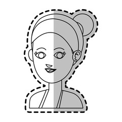 young girl cartoon icon over white background. vector illustration