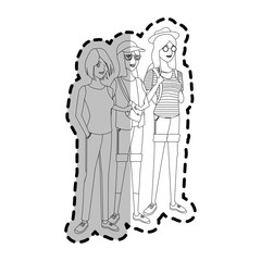 young girls over white background. vector illustration