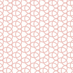 Naklejka premium Seamless vector ornament. Modern background. Geometric pattern with pink curly lines