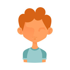 Boy portrait face icon web avatar flat style vector.