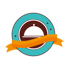 tray server emblem isolated icon vector illustration design