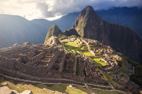 Peru, Machu Picchu on the sunset.