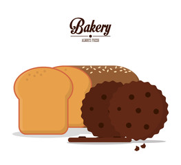 bakery always fresh cookies dessert rye bread vector illustration eps 10