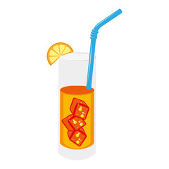 tropical cocktail cup icon vector illustration design