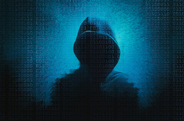 the dark web  hooded hacker banner