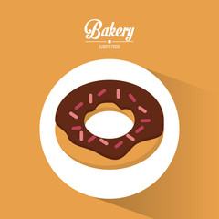 bakery fresh chocolate donut always fresh vector illustration eps 10