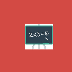 blackboard and chalk icon. flat design