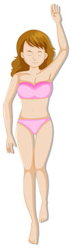 Woman in pink bikini