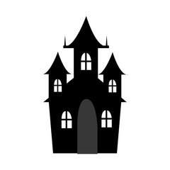 Obraz premium castle building halloween card vector illustration design