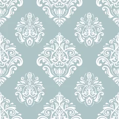 Fotobehang Seamless classic vector blue and white pattern. Traditional orient ornament. Classic vintage background © Fine Art Studio