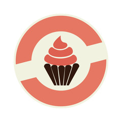 delicious cupcake sweet icon vector illustration design