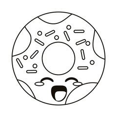 Fototapeta premium kawaii donut sugar delicous thin line vector illustration eps 10