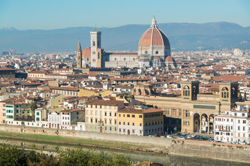 Fototapeta na wymiar Duomo - Brunelleschi's Cathedral Dome in Florence