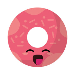 kawaii donut sugar delicous vector illustration eps 10
