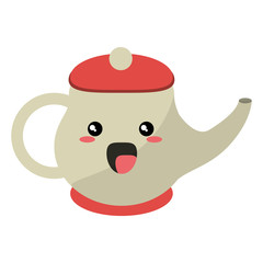 kawaii teapot porcelain kettle vector illustration eps 10