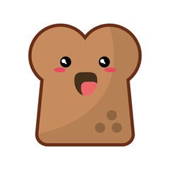 kawaii sliced bread icon vector illustration eps 10