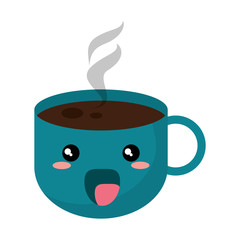 kawaii coffee cup hot vector illustration eps 10