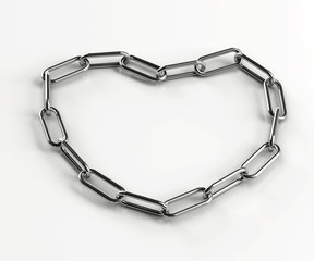 Chain arranged in the shape of heart