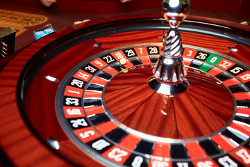 Roulette in the casino, the ball on the figure 18