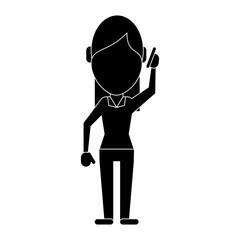 character woman talk smartphone communication pictogram vector illustration eps 10