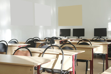 Interior of a school class