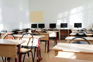 Interior of a school class