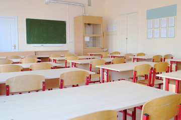 Interior of a school class