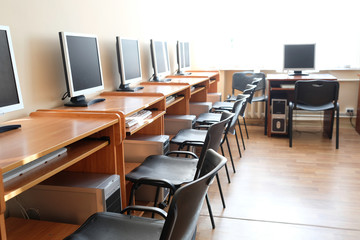 Interior of a school class