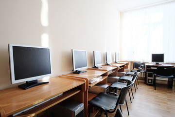 Interior of a school class