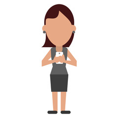 woman chatting  with mobile phone vector illustration eps 10