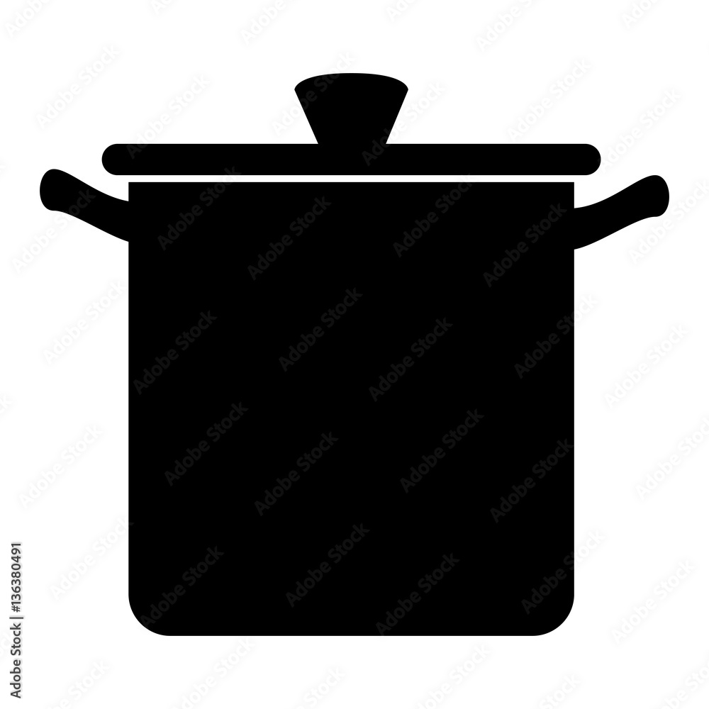 Wall mural kitchen pot utensil icon vector illustration design