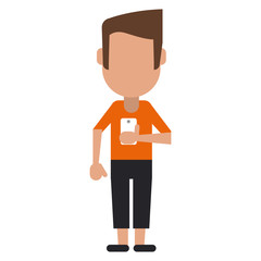 man character stylish look display smartphone vector illustration eps 10