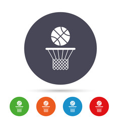 Basketball basket and ball icon. Sport symbol.