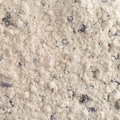 Blueberry muffin mix close view.